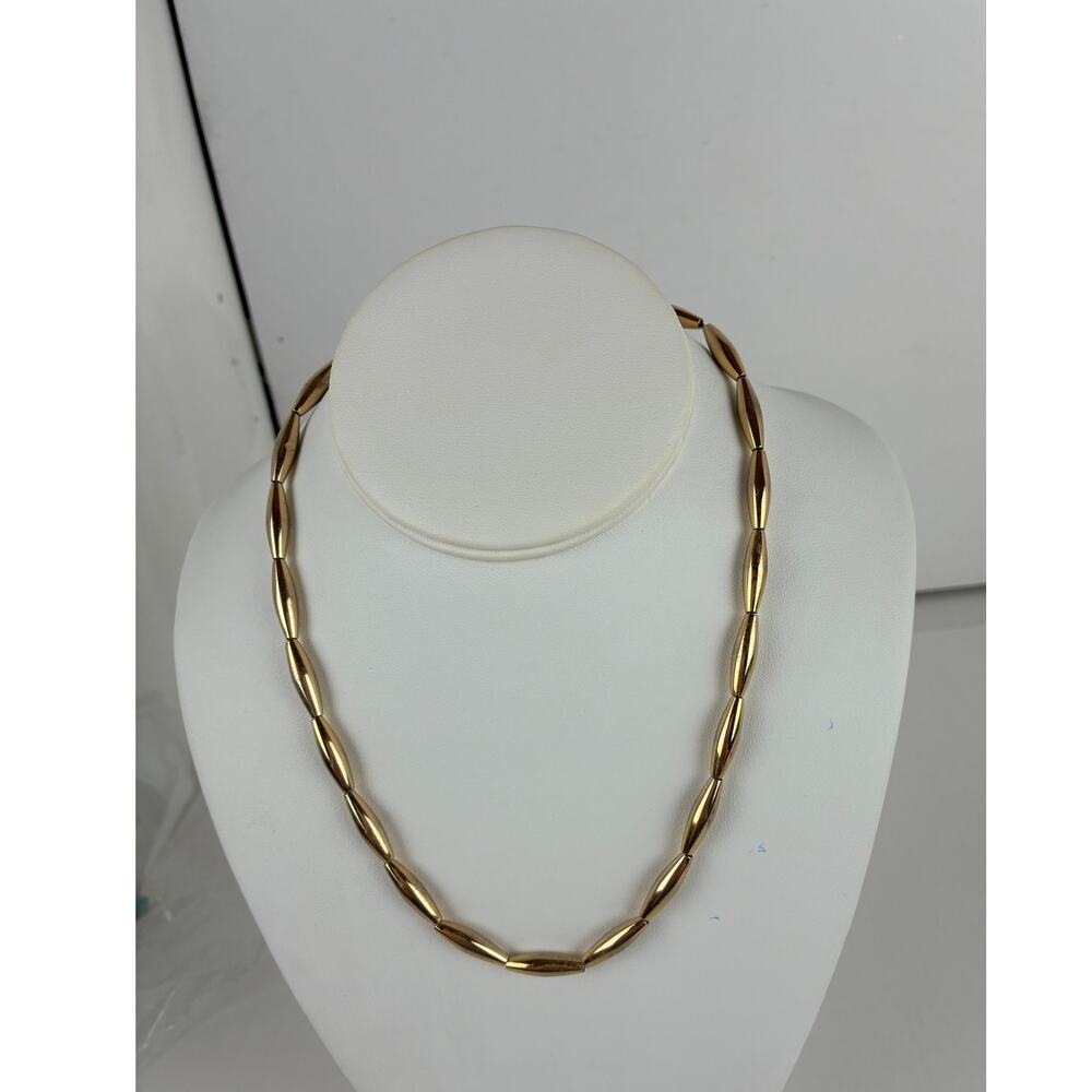 Necklace/Choker Pierre Cardin Gold 12K GF Tube Design Barrel Closure 18 inch